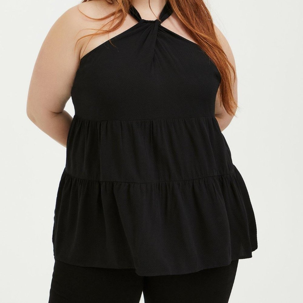NWT Torrid Black Textured Halter Top